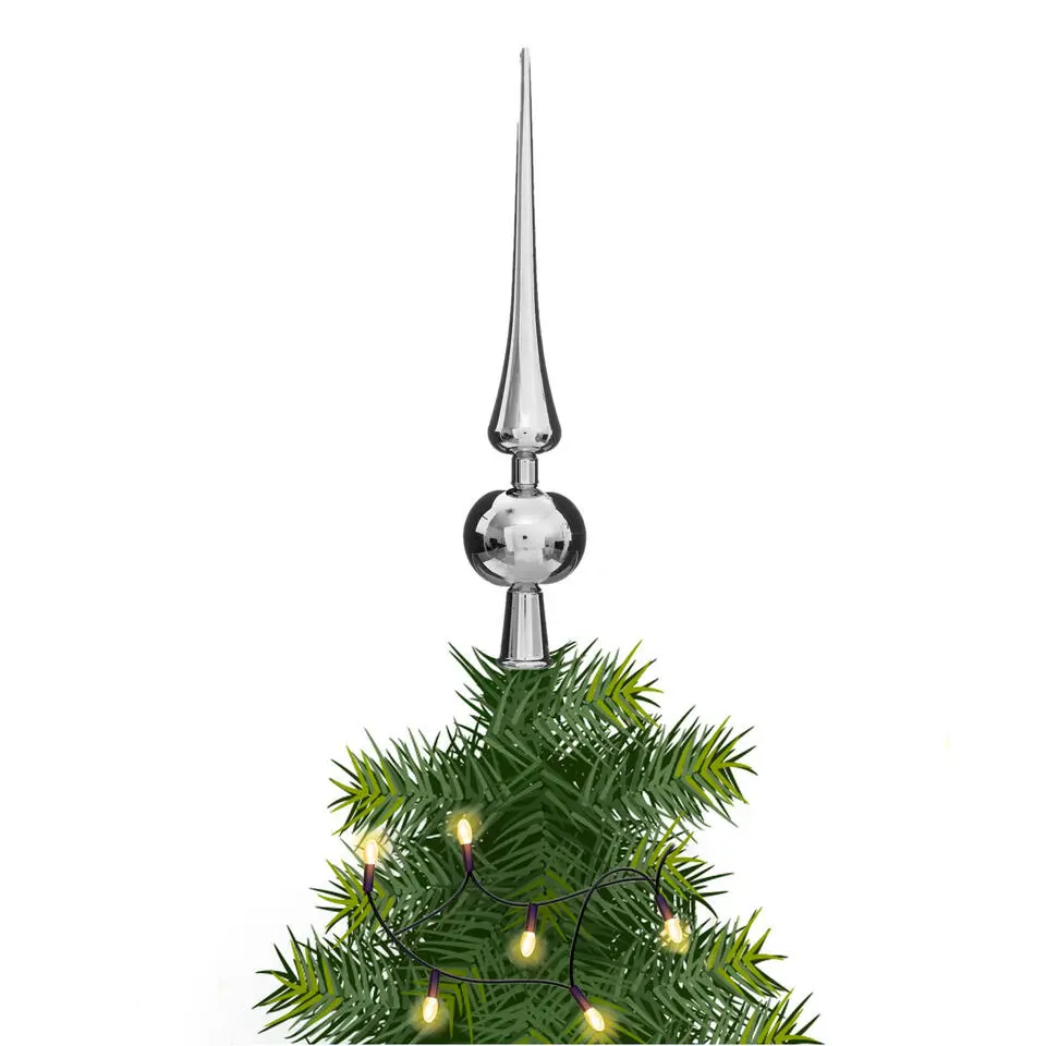 Atmosphera - kerstpiek - zilver - kunststof- 28 cm
