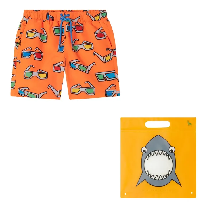 Stella McCartney Kids Short de Bain Lunettes | Orange
