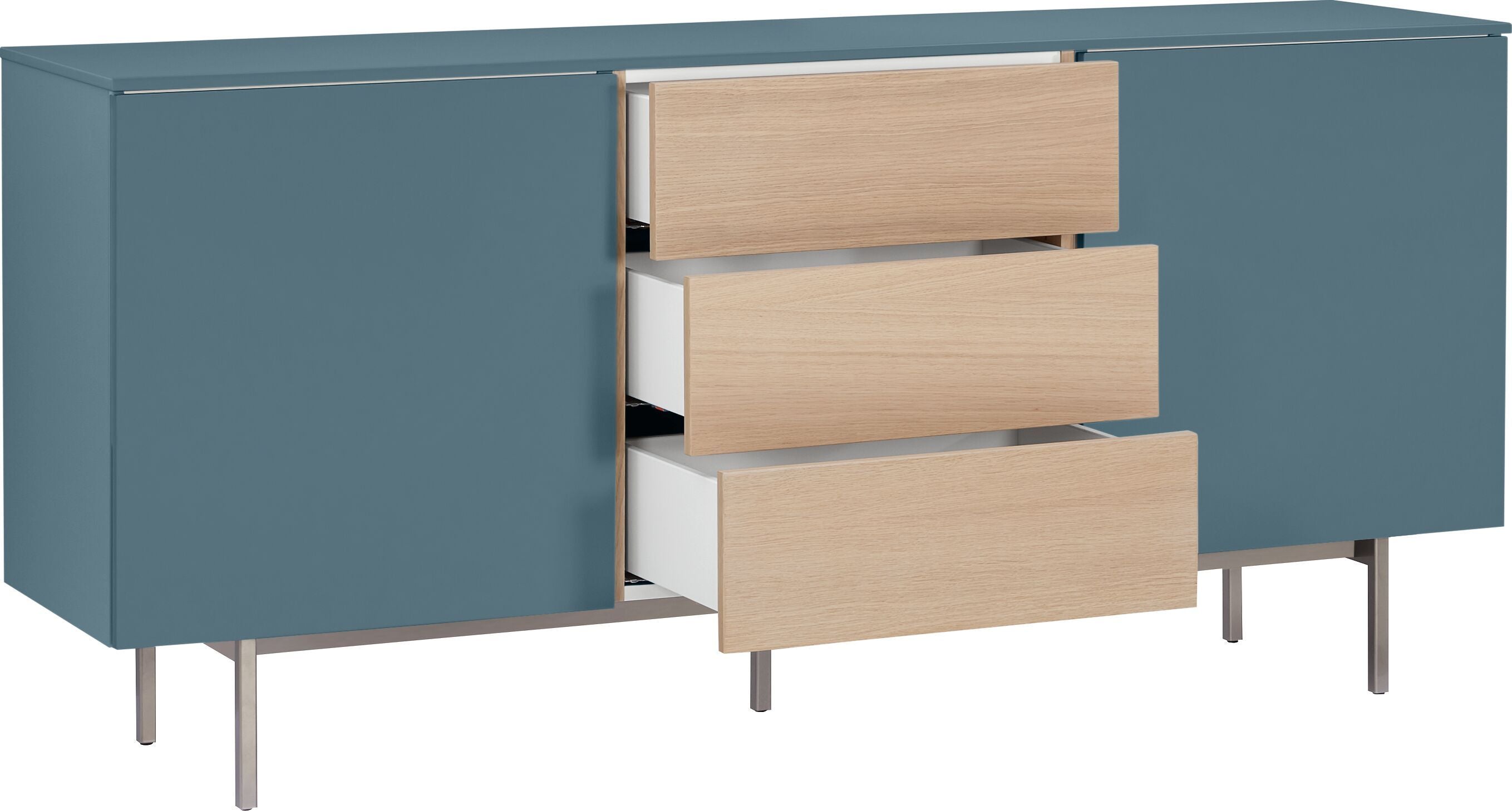 TILL Sideboard - Dunkelblau / B: 168.0 cm x T: 41.0 cm x H: 77.0 cm