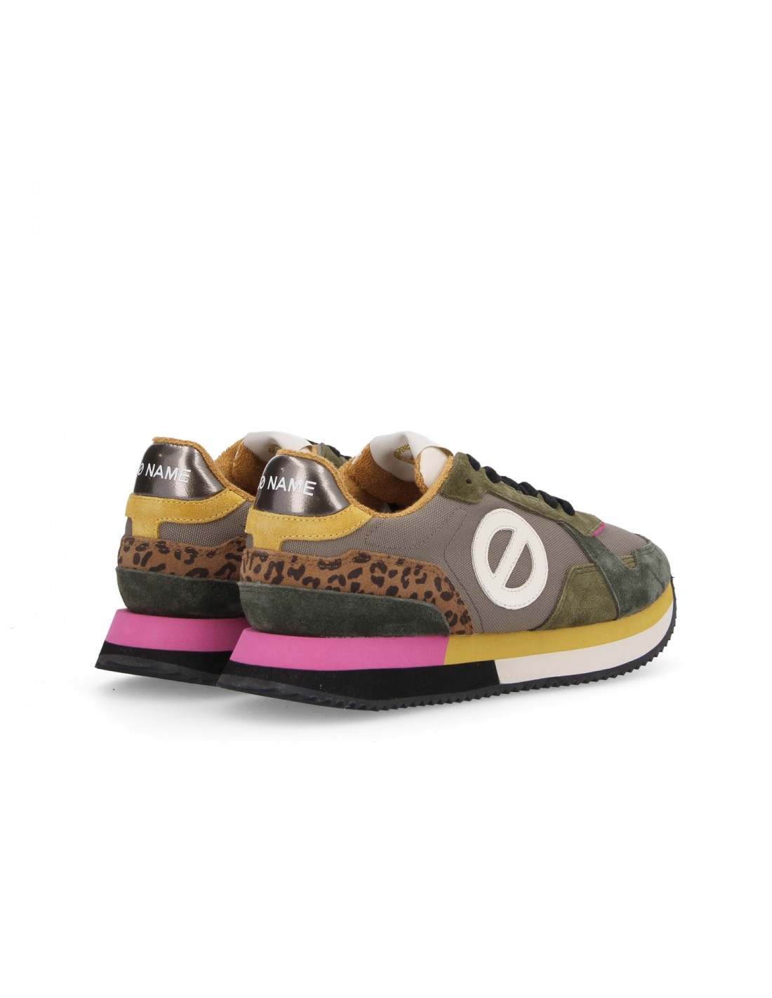 no name Basket de ville femme mia jogger kaki yellow fushia