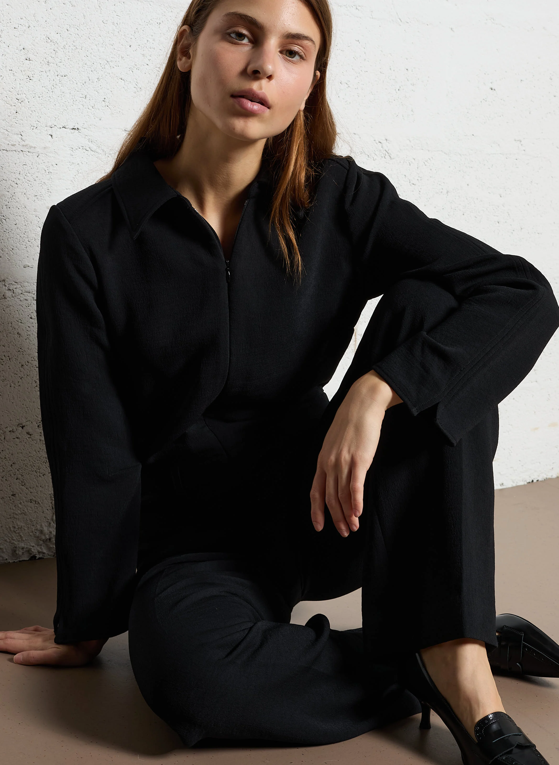OMIZA - Combinaison pantalon droite | Noir