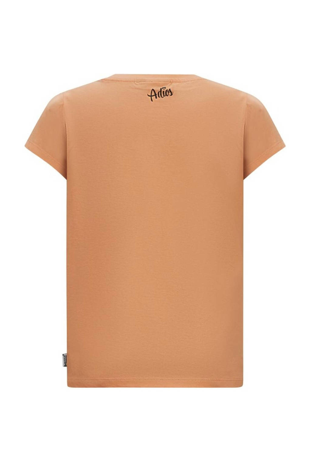 Retour Jeans T-shirt Bondy met printopdruk zachtoranje