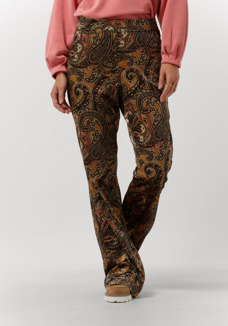 SUMMUM multi summum flared broek trousers paisley velvet