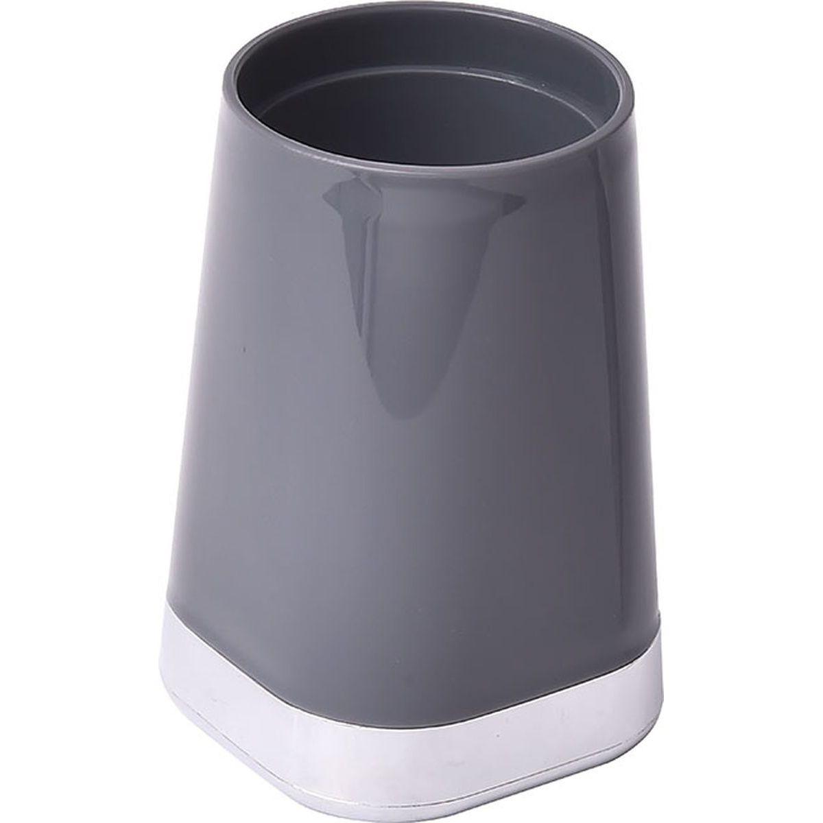 GOBELET ROND BASE CARREE CHROMEE GRIS