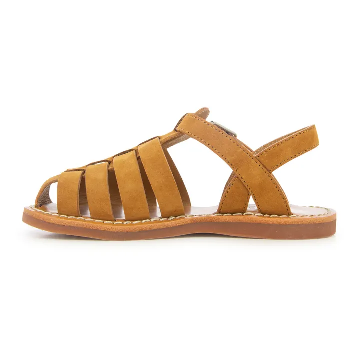 Pom d'Api Sandales Plage Stitch Dad | Camel