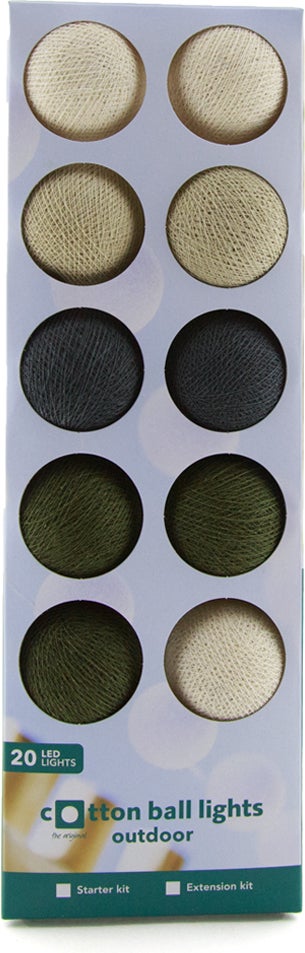 Cotton Ball Lights lichtsnoer Loft starter kit groen 7,4 m met 20 lampen