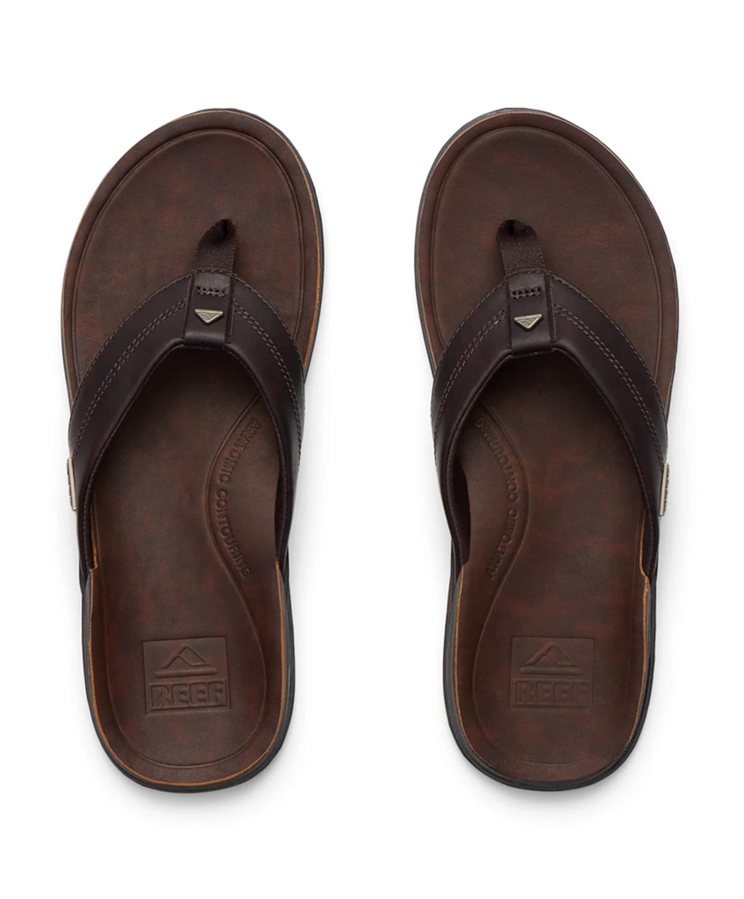 Reef Leather offshore heren slipper bruin