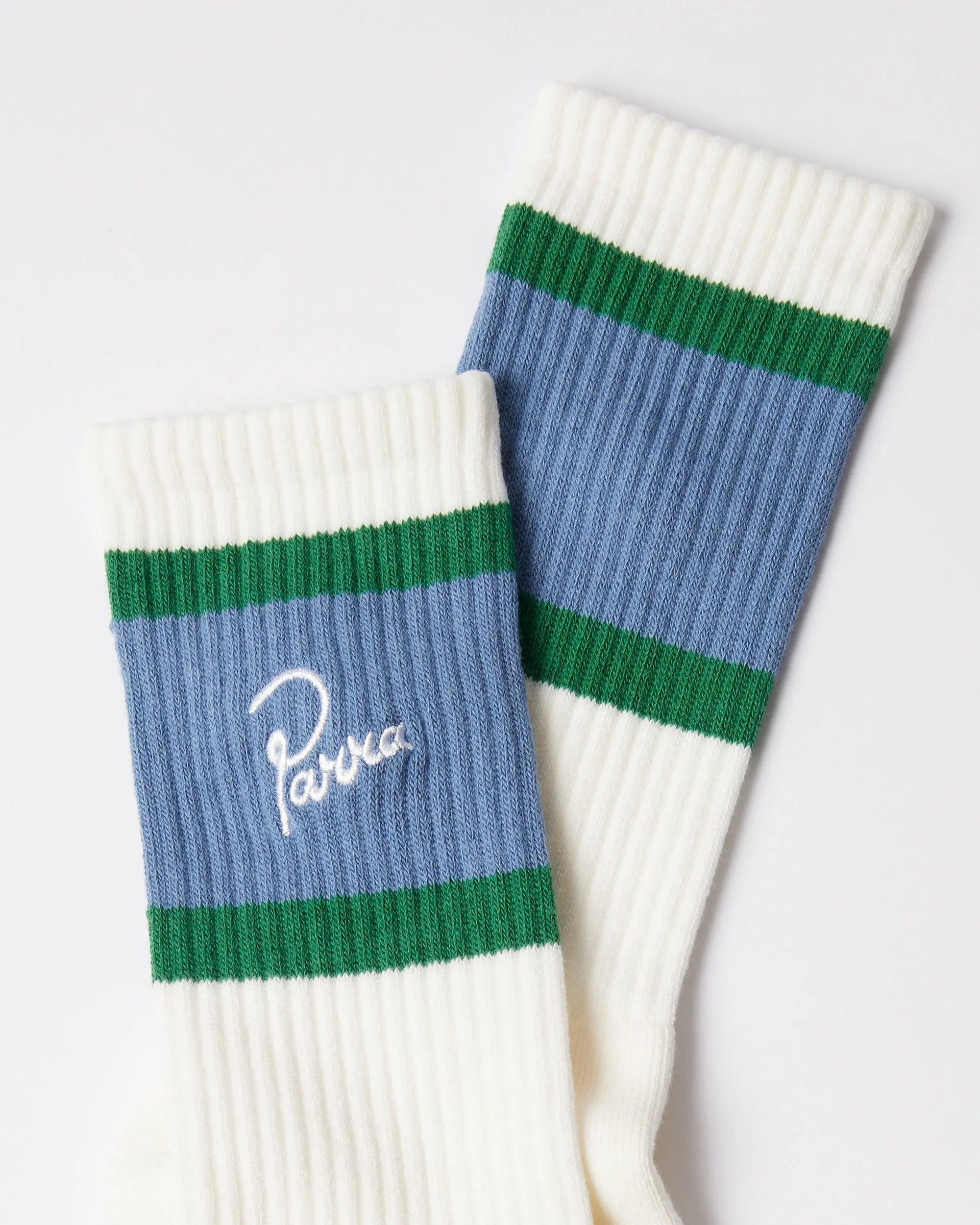 byParra Signature Striped Crew Socks (White)