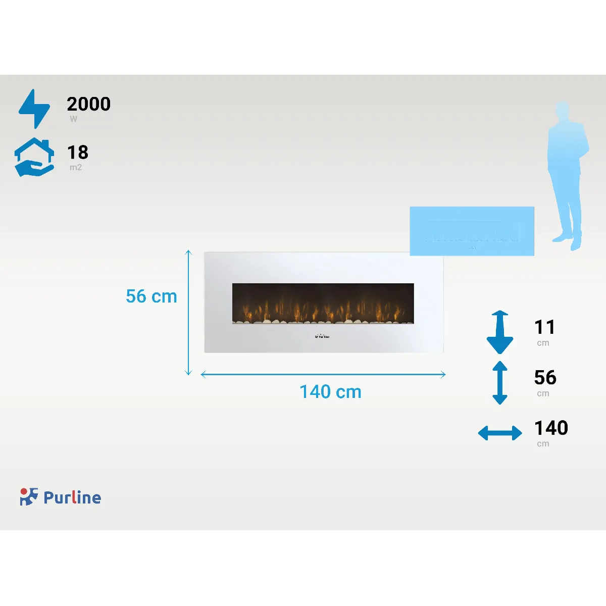 Purline CHE-505 Cheminée murale inox