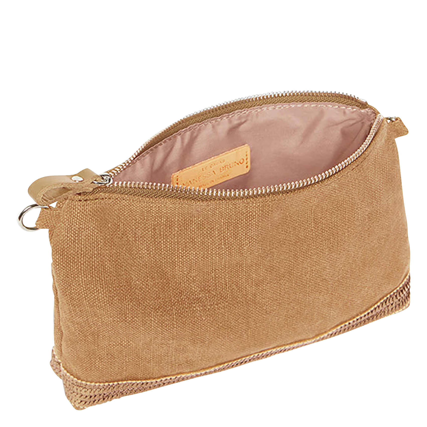 Pochette bandoulière en lin | Marron