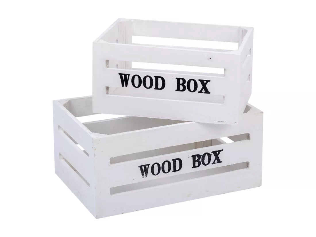 Ensemble de 2 tiroirs en bois blancs