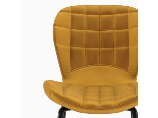Lot de 2 chaises de bar en velours jaune curry 75 cm - Mazzia