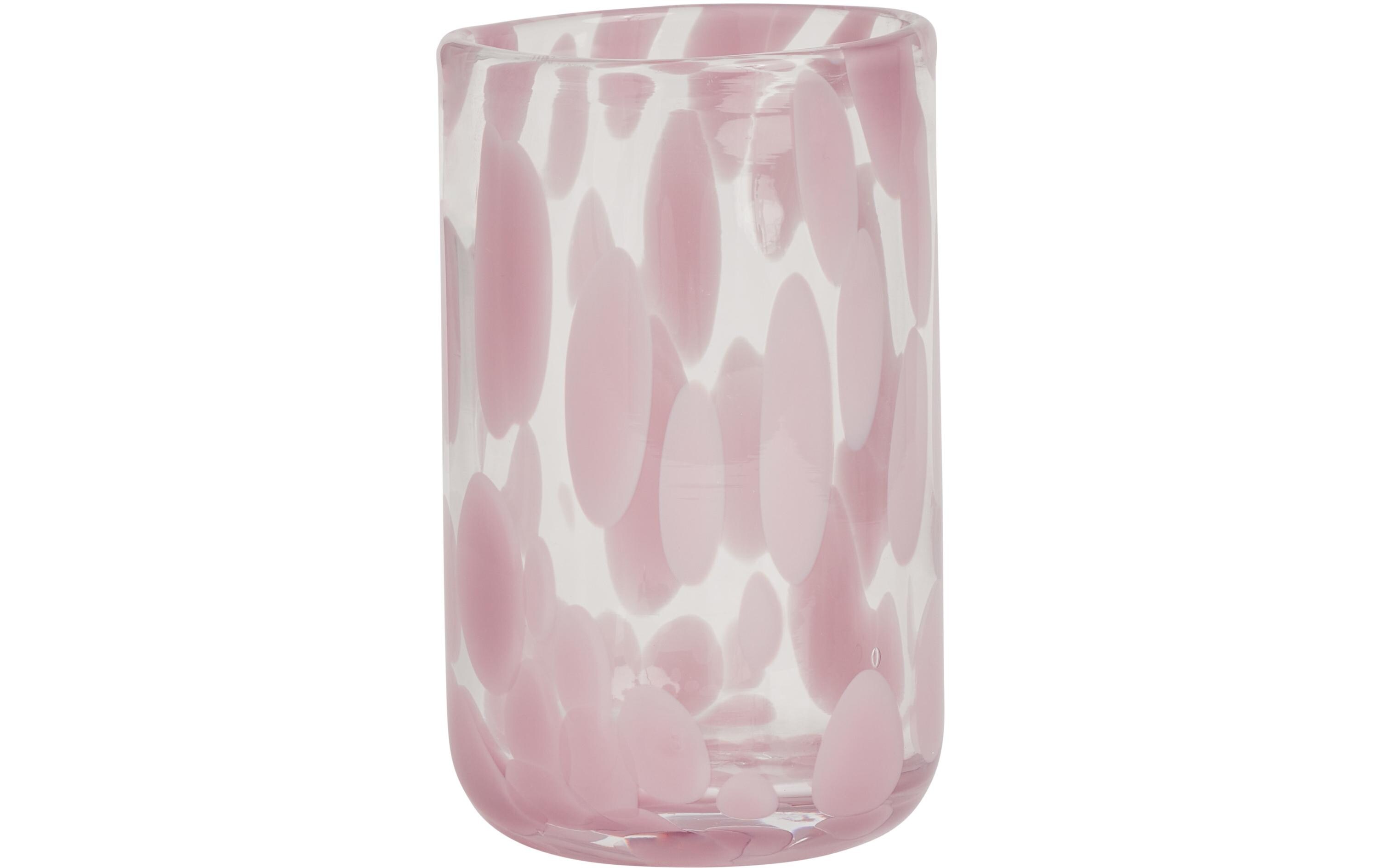 Trinkglas Jali 200 ml, 1 Stück, Rosa/TransparentHandgefertigtes Glas