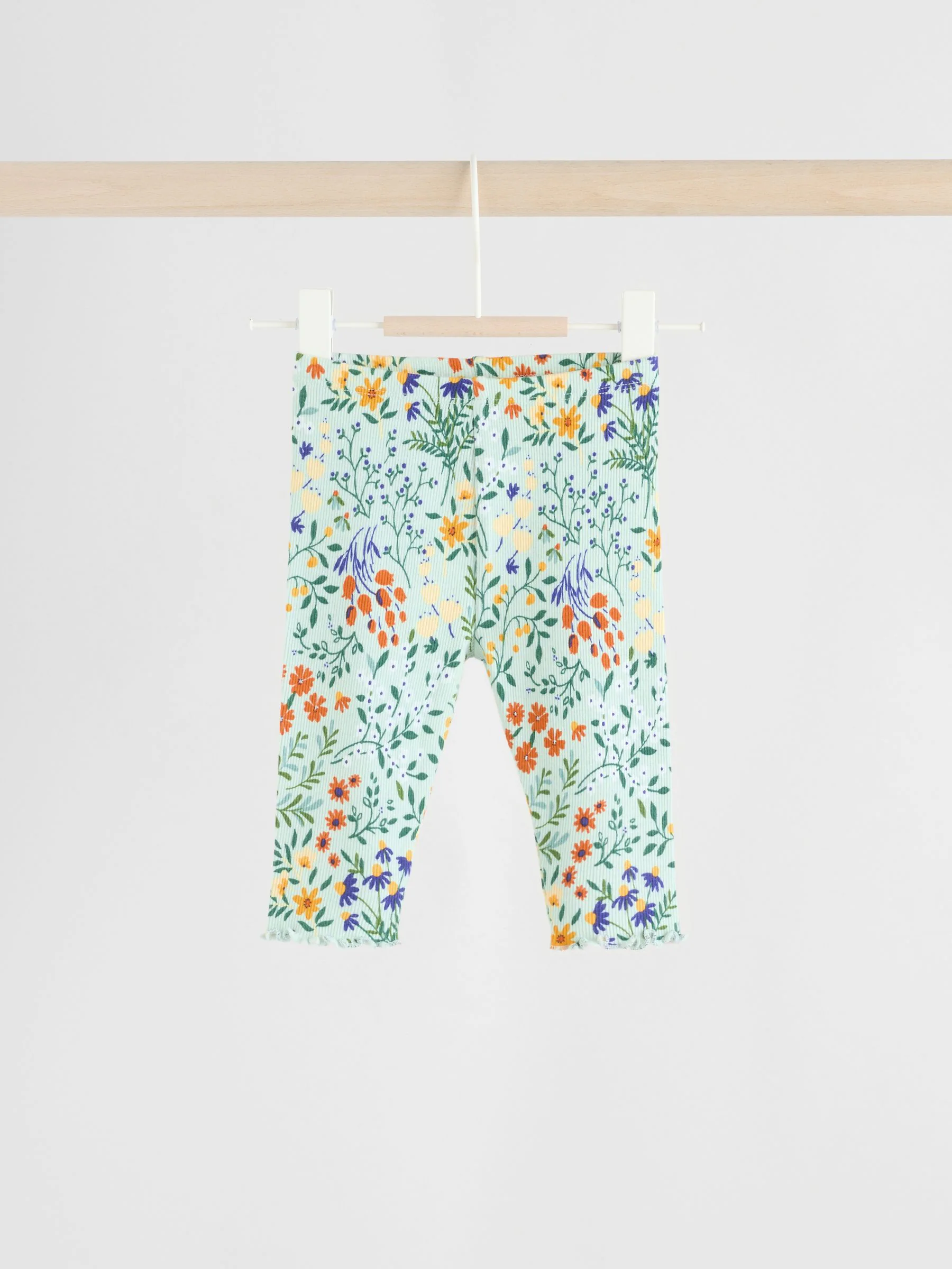 Neutrale Eend/Saliegroen met fijne print - 2 -delige babyset met gebreide trui en legging (0mnd-3jr)