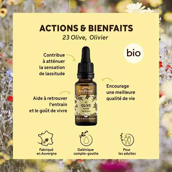 Óleo de Oliva Orgânico Biofloral Bach Flower Remedy 23, Demeter 20 ml