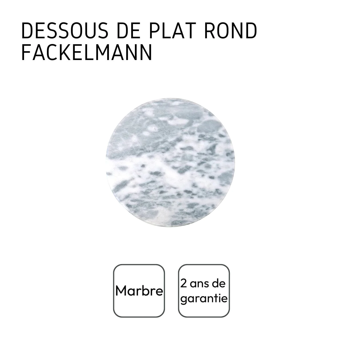 Dessous de plat en marbre rond de 18 cm Basic Fackelmann