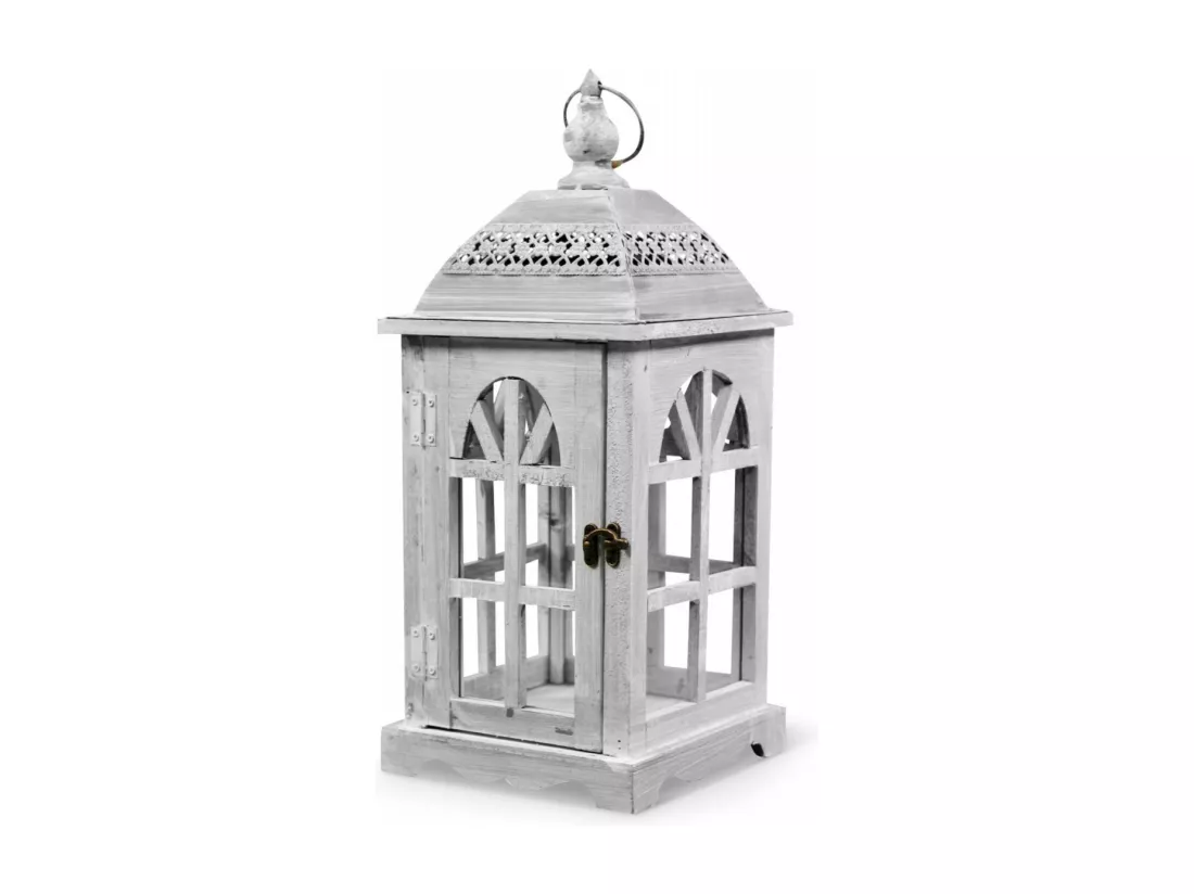 Lanterne Bois Blanc - Décoration d'Autrefois
