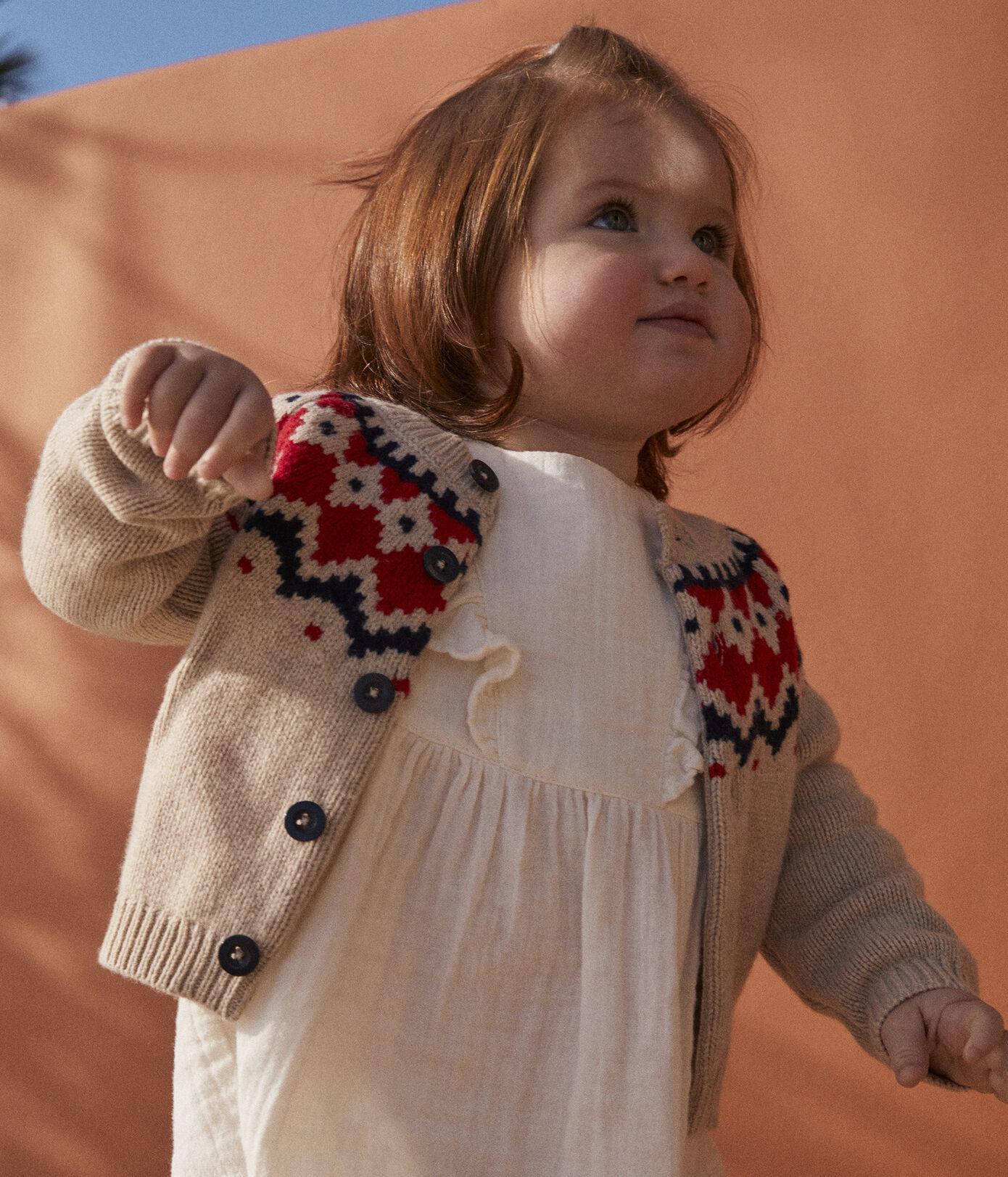 Cardigan bébé en tricot en laine et coton