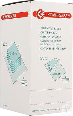 Noba Compresse Stérile 5/8 Plis 5x5cm Pièces 25