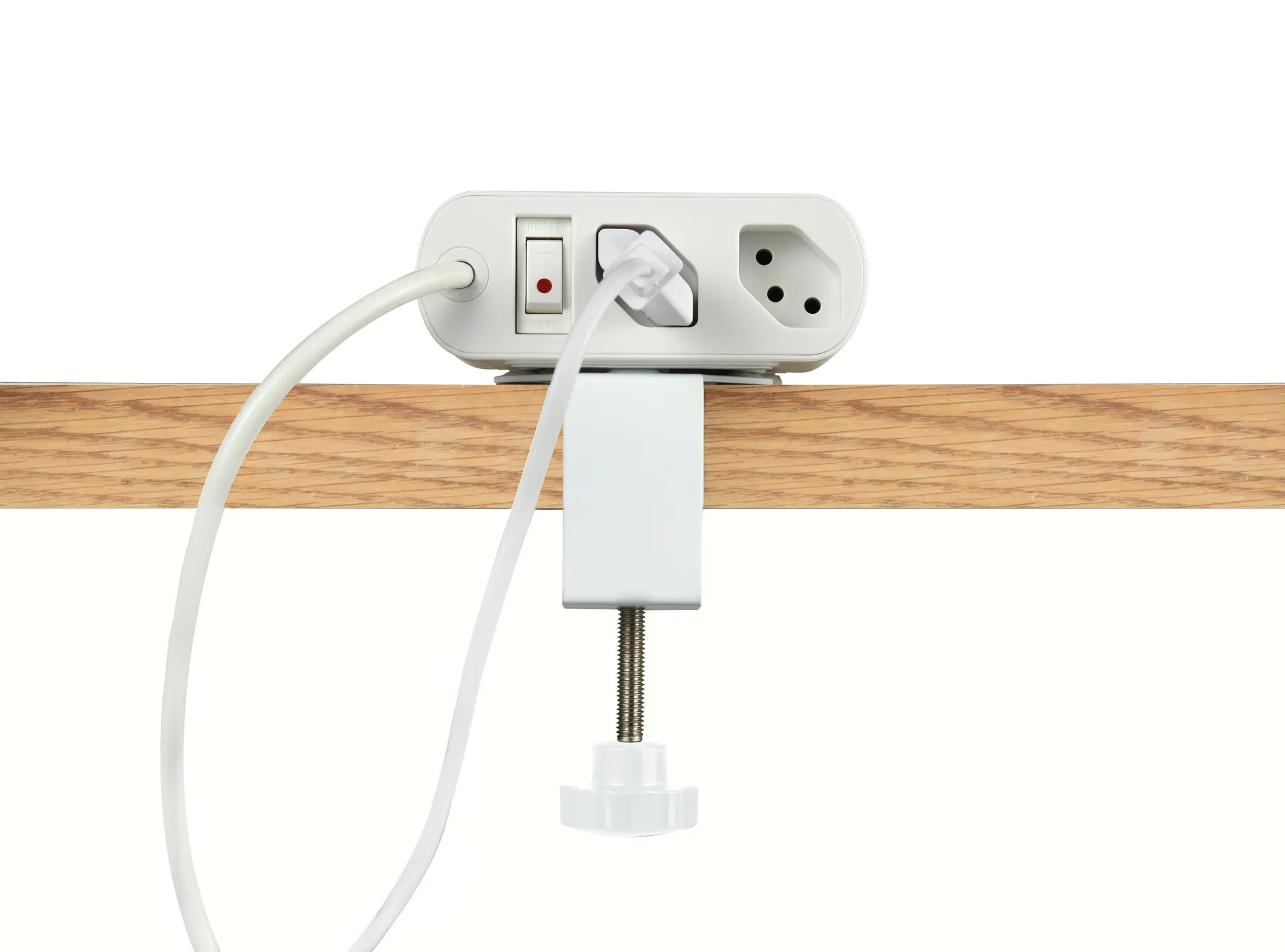 Skross - (3m) OfficeStation (PD / 65W) Steckdosenleiste 2xTyp13 / 3x USB-C / 1x USB A mit Schalter   Halterungen (69.60213) - Weiss