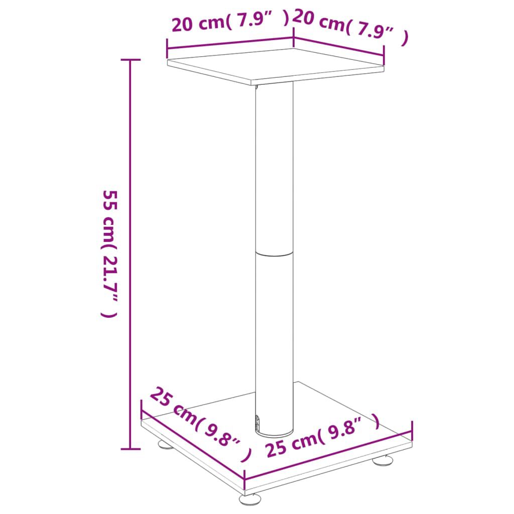 vidaXL Speakerstandaards, 2 stuks, zwart en zilver, gehard glas