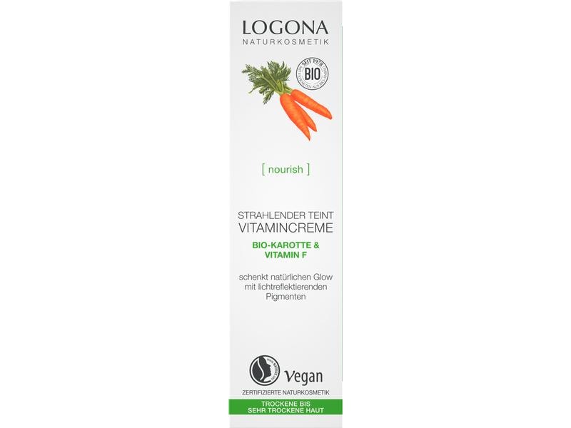 Logona Gesichtscrème Nourish Bio-Karotte 30 ml Natürliche und vegane Gesichtscrème mit Vitaminen für einen ebenmässigen Teint
