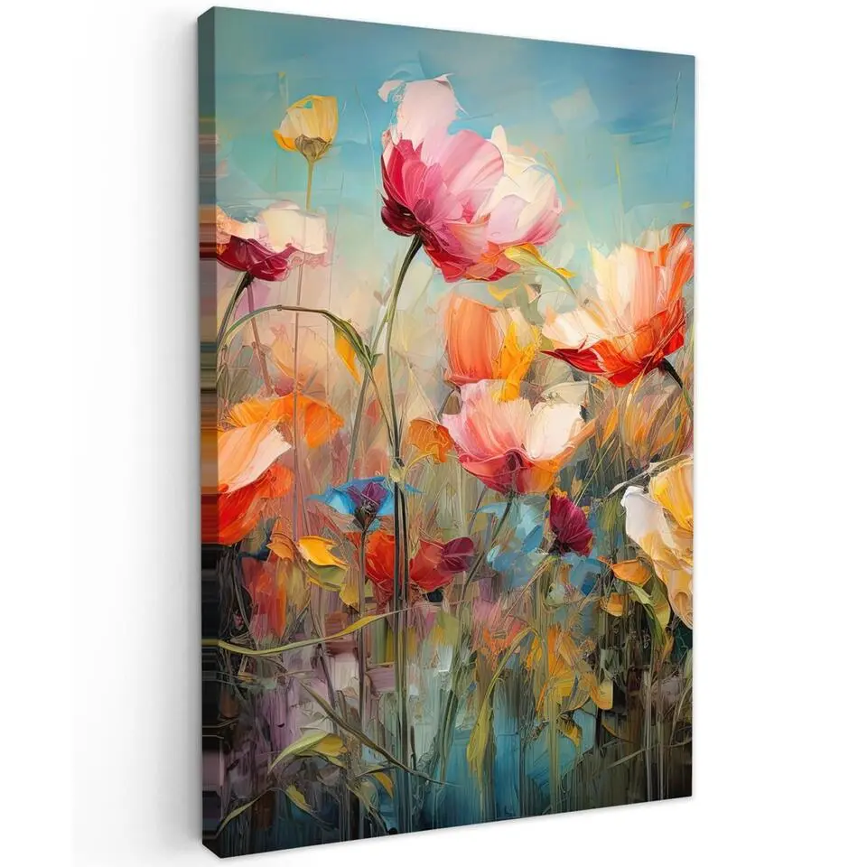 MuchoWow Canvas Schilderij 80x120cm Bloemen Watercolor Kunst
