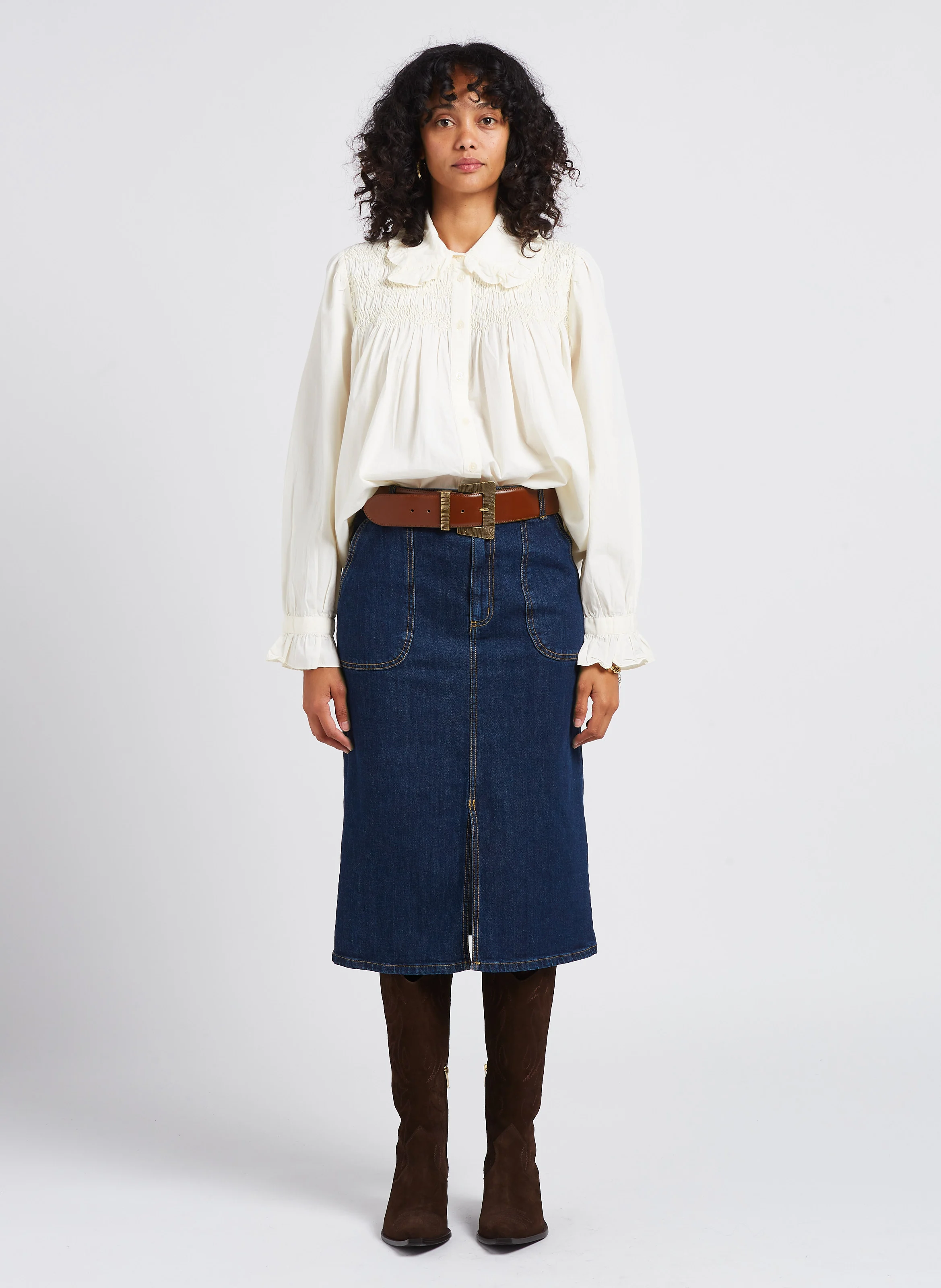 RUBY 50 - Bottes en cuir avec broderies | Marron