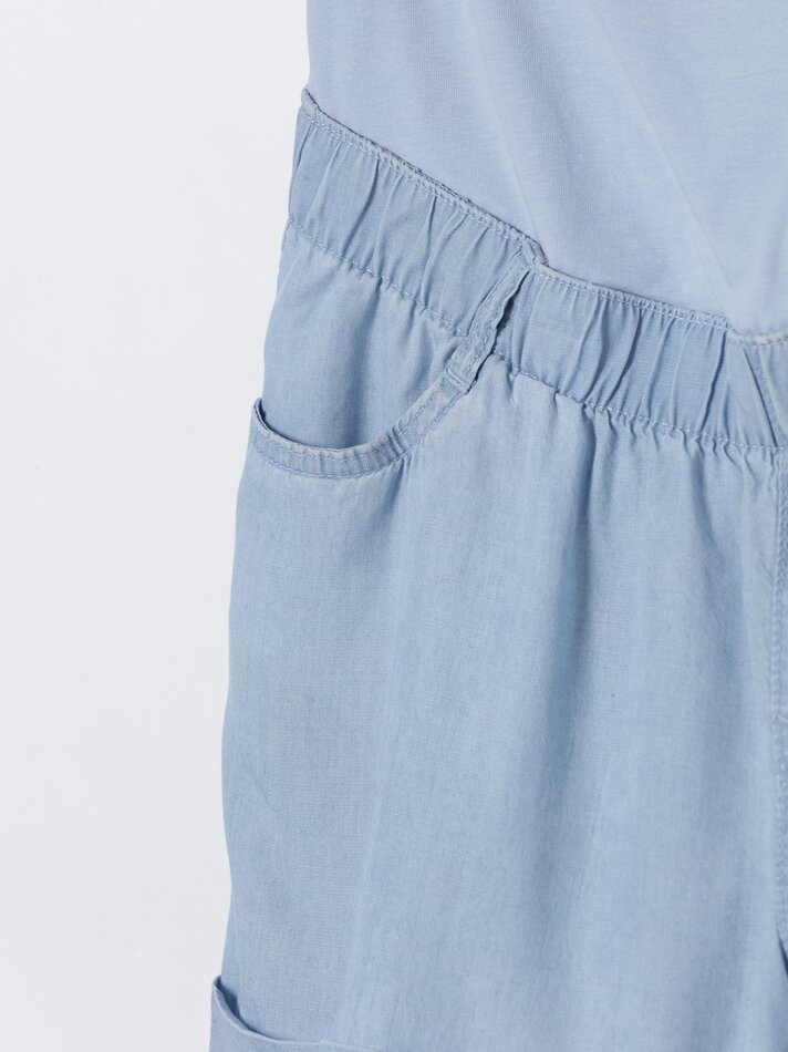Shorts jeans leves para gestantes - Azul claro