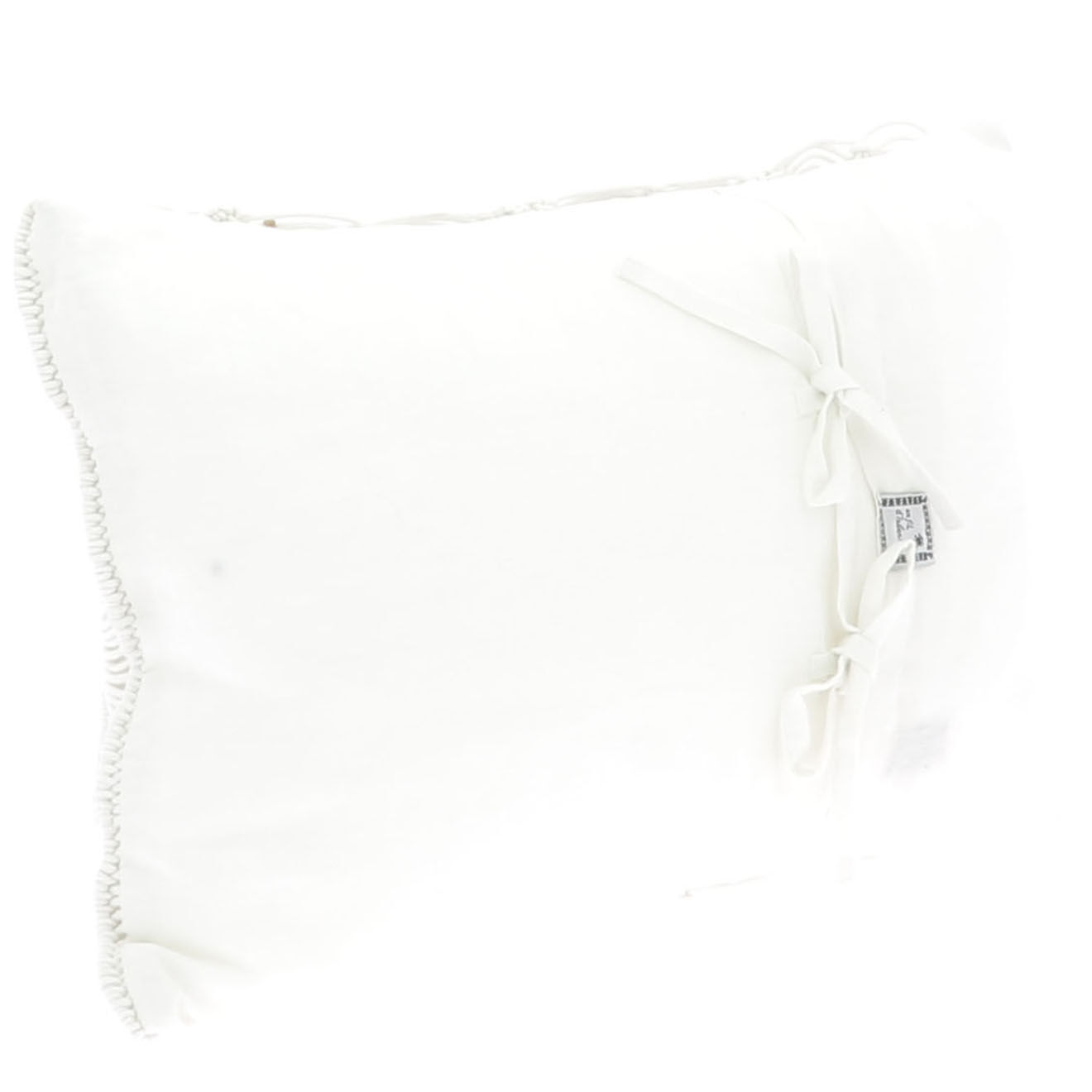 En Fil d'Indienne Housse de coussin Macramé blanche - 35x50 cm