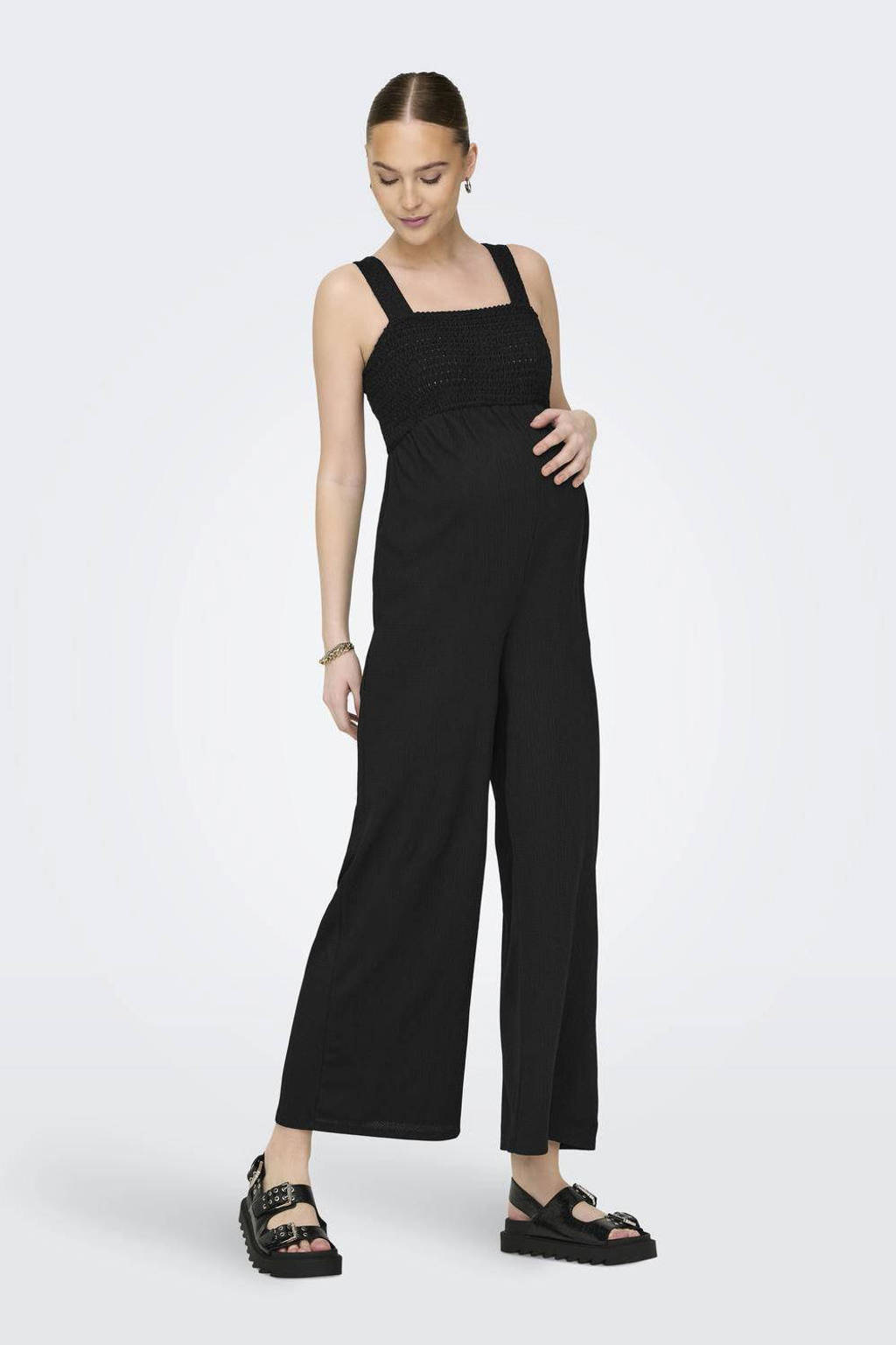 ONLY MATERNITY zwangerschapsjumpsuit OLMELISE zwart