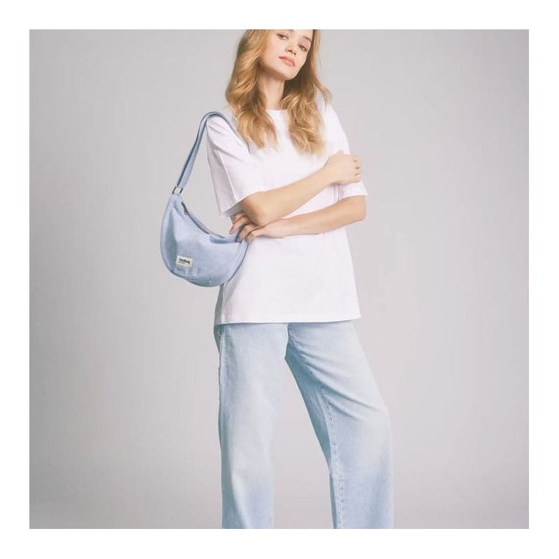 Sac banane Andréa 32 cm Denim Bleu