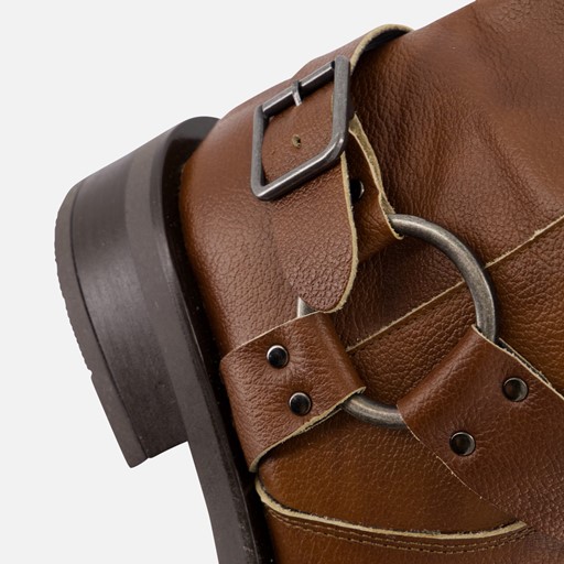 Ann Rocks Biker boots cognac Leer