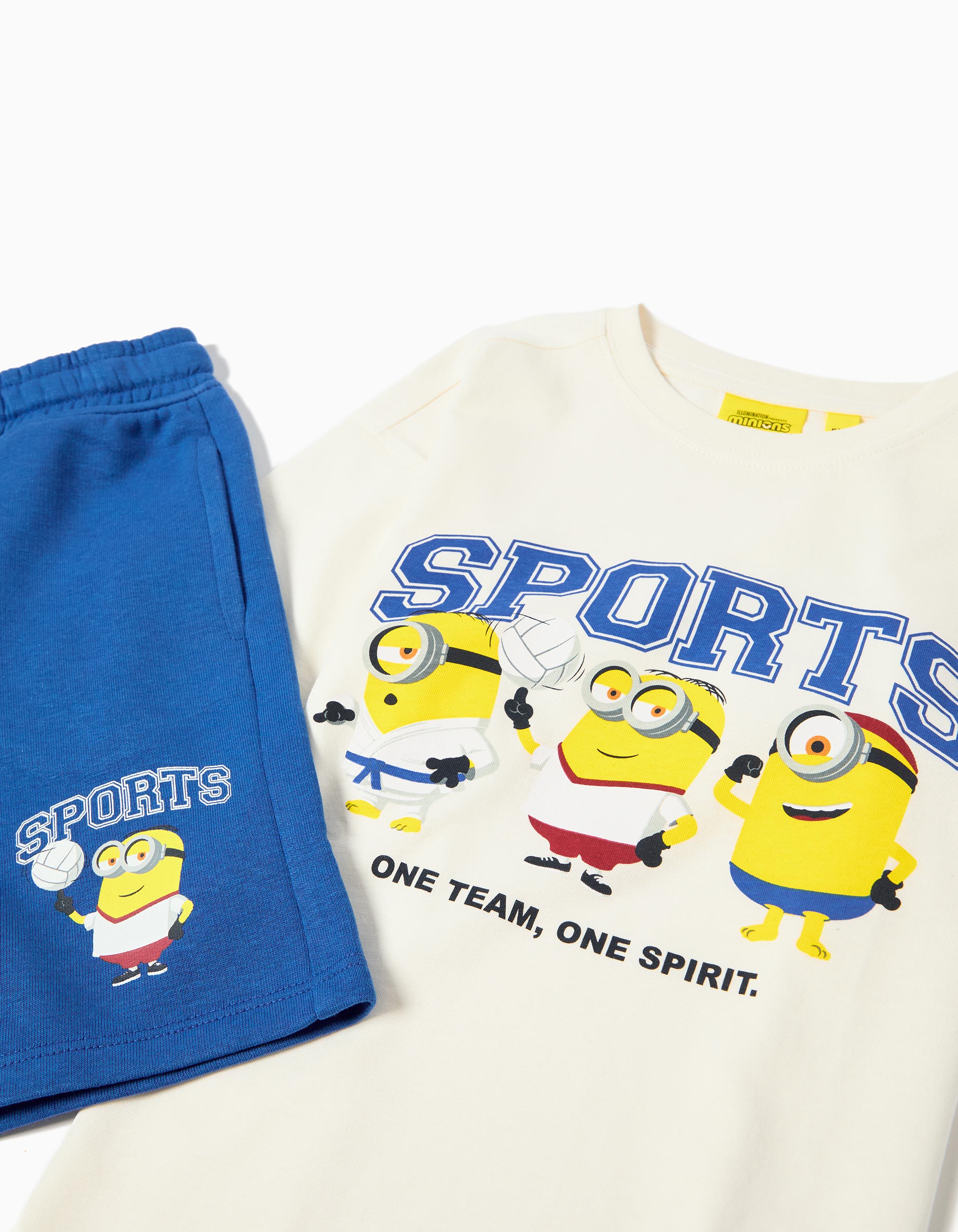Conjunto T-shirt e Calções ''Minions', Menino, Azul Escuro