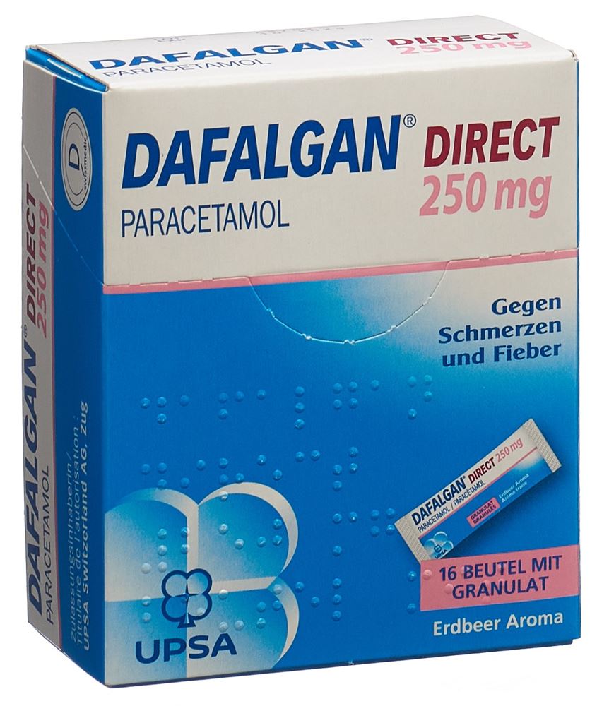 DAFALGAN Direct Gran 250 mg Erdbeere Aroma Btl 16 Stk