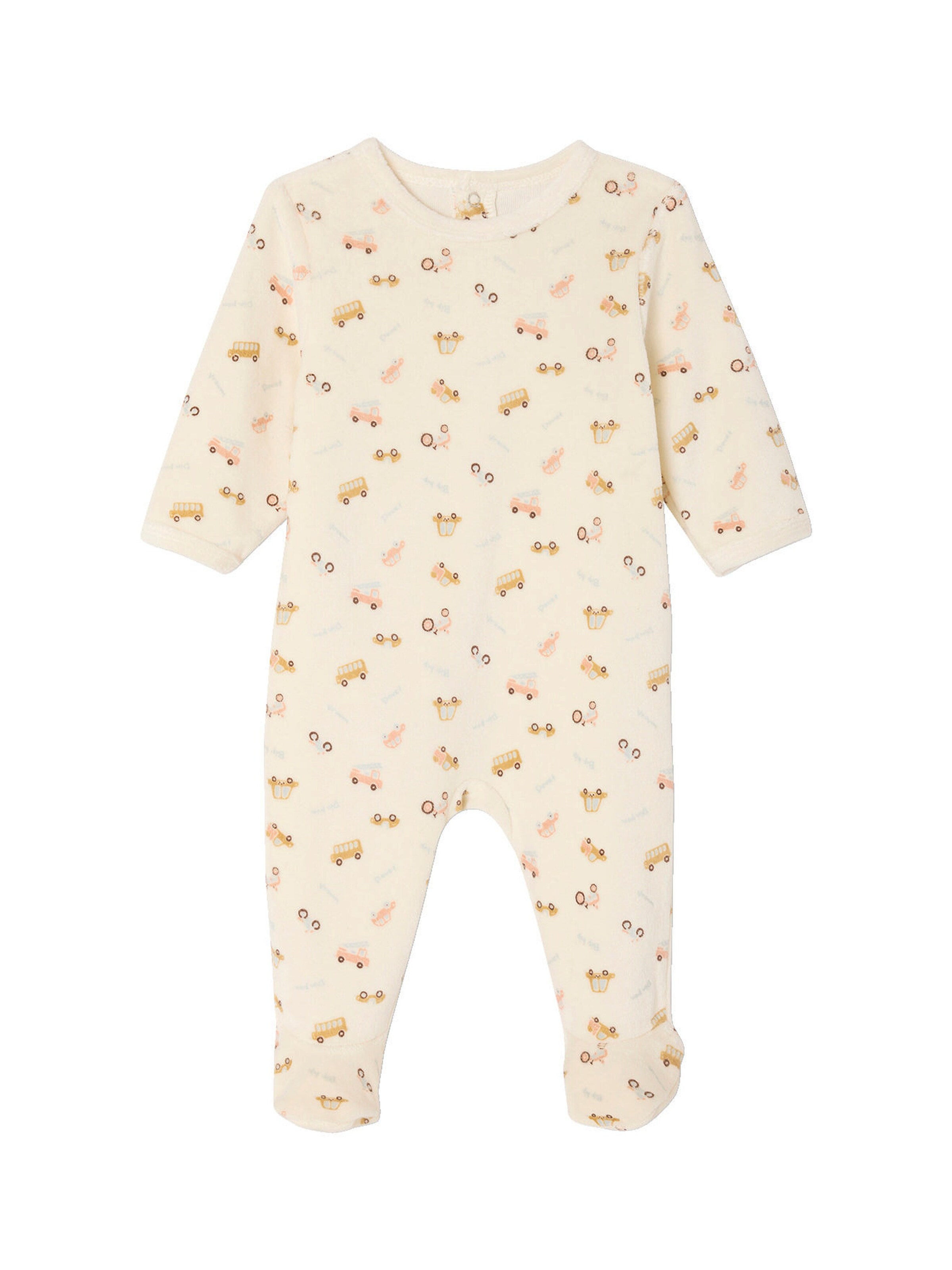 Vertbaudet 2er-Pack Baby Samt-Strampler mit Recycling-Polyester, Feuerwehr blau