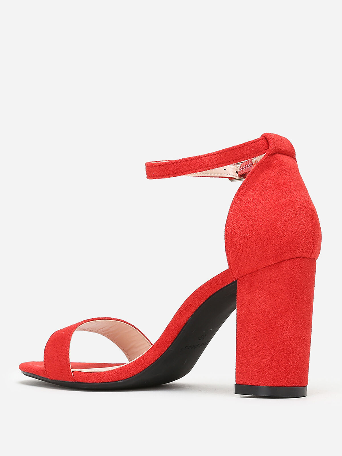 Sandales à brides et talon carré- Rouge