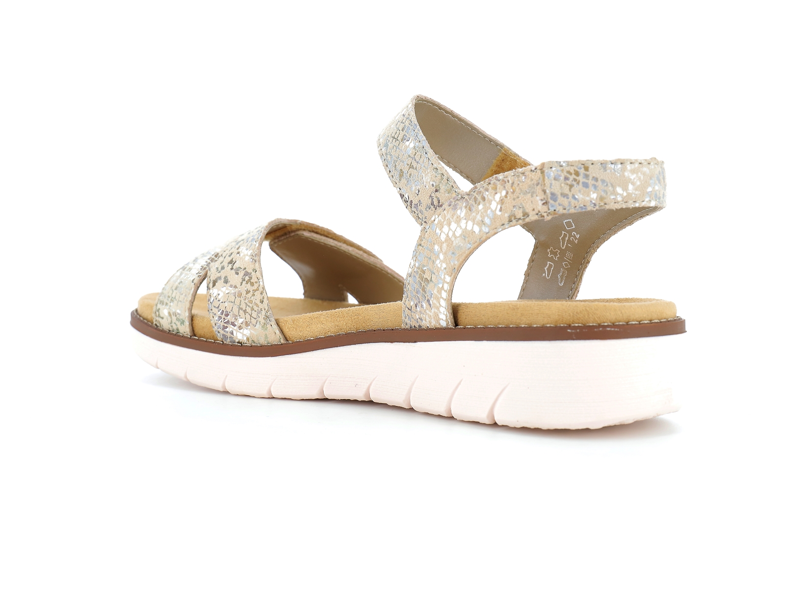 Remonte-D2049 Cuir Beige Metal