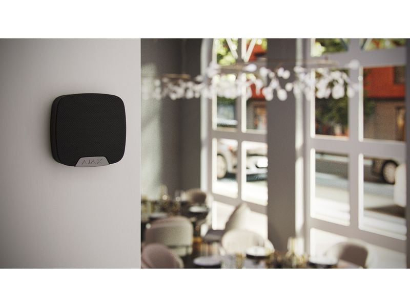 AJAX Baseline HomeSiren Jeweller Schwarz Kabellose Sirene mit LED-Anschluss