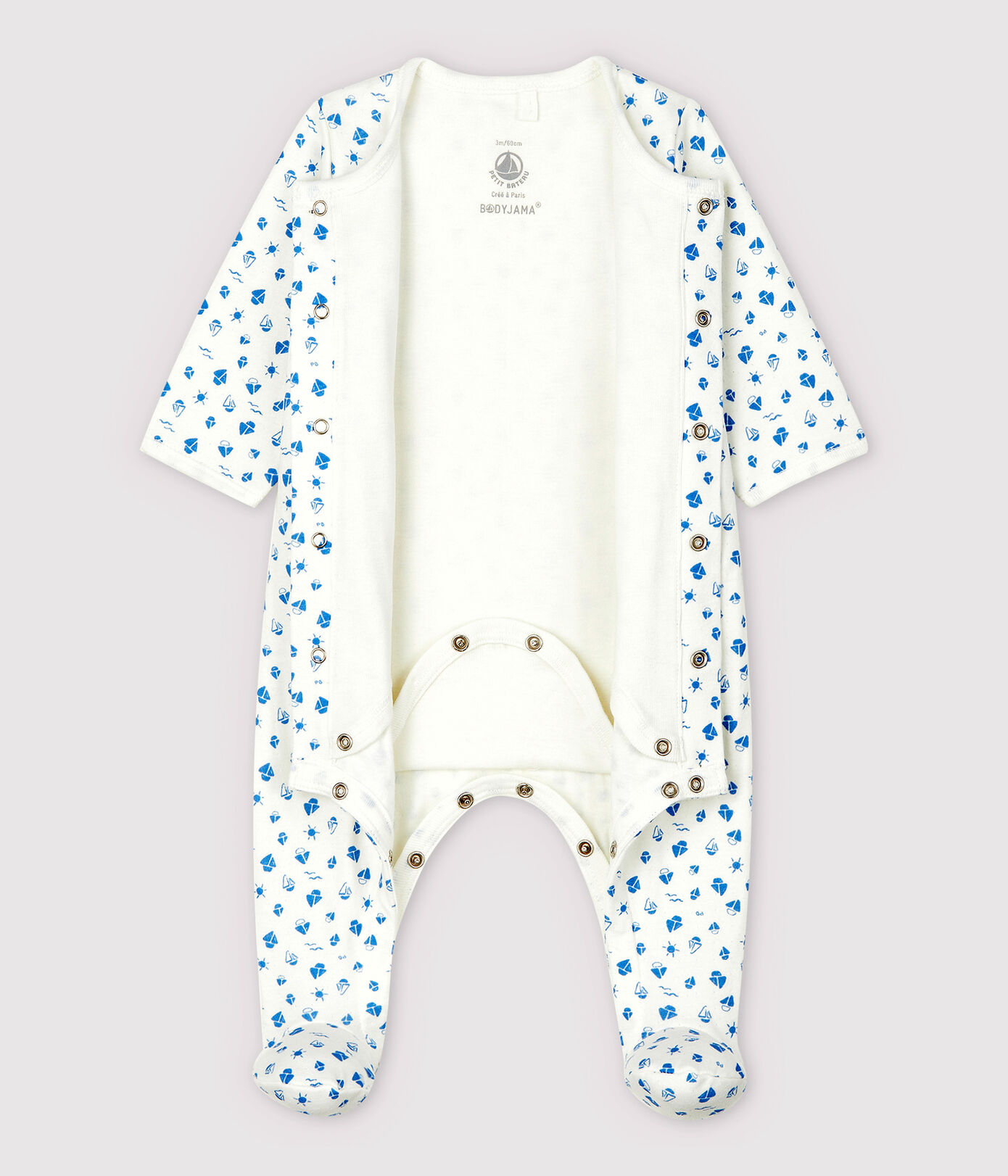 Bodyjama à imprimé bateaux bébé en tubique en coton biologique
