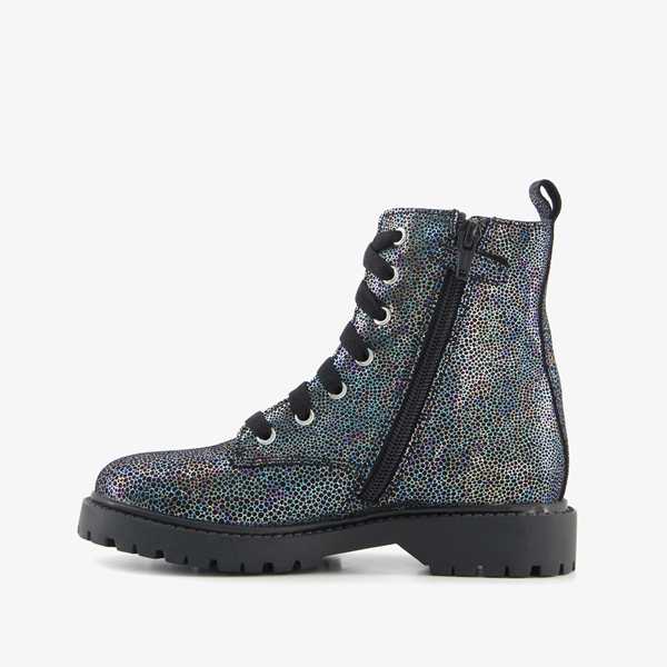 Braqeez leren meisjes boots met metallic details
