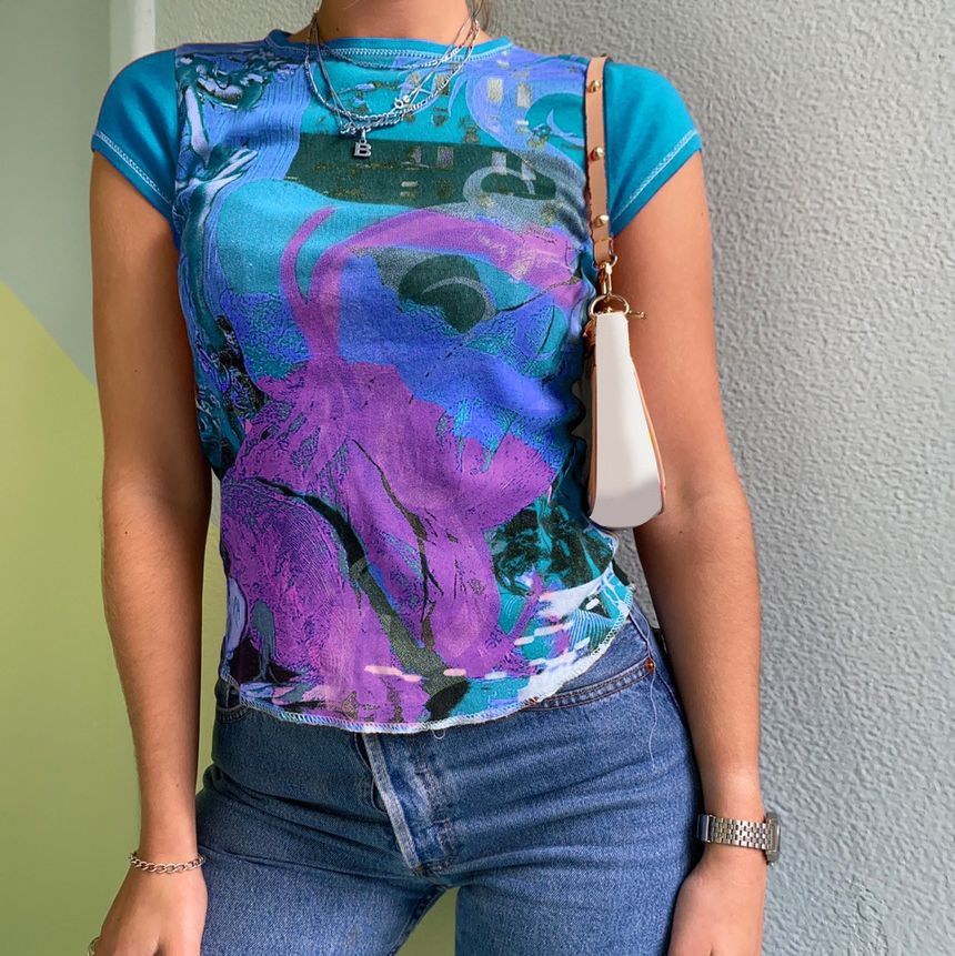 Sosana - Top met capuchon, naad en print