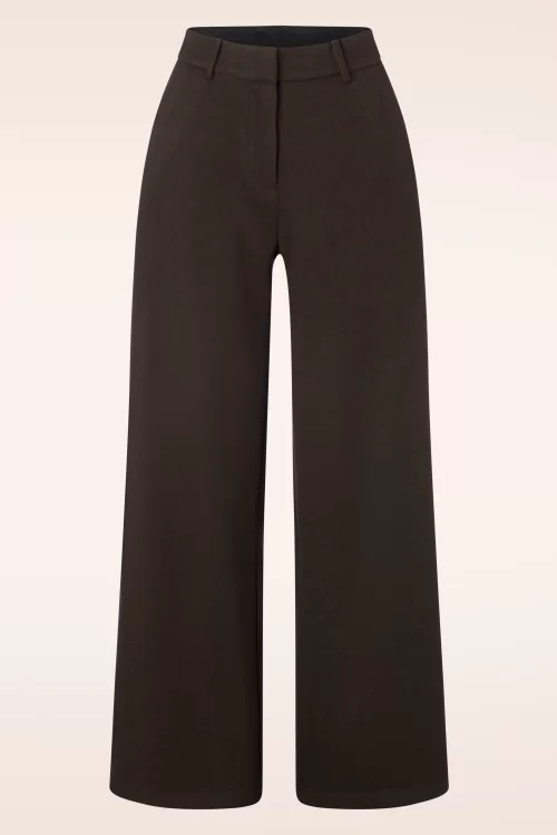 Smashed Lemon Naomi pantalon in donkerbruin