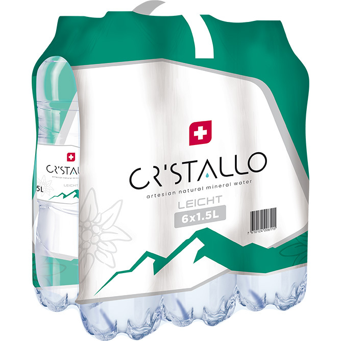 Cristallo Wasser grün, wenig Kohlensäure, 150 cl, 6 Stück