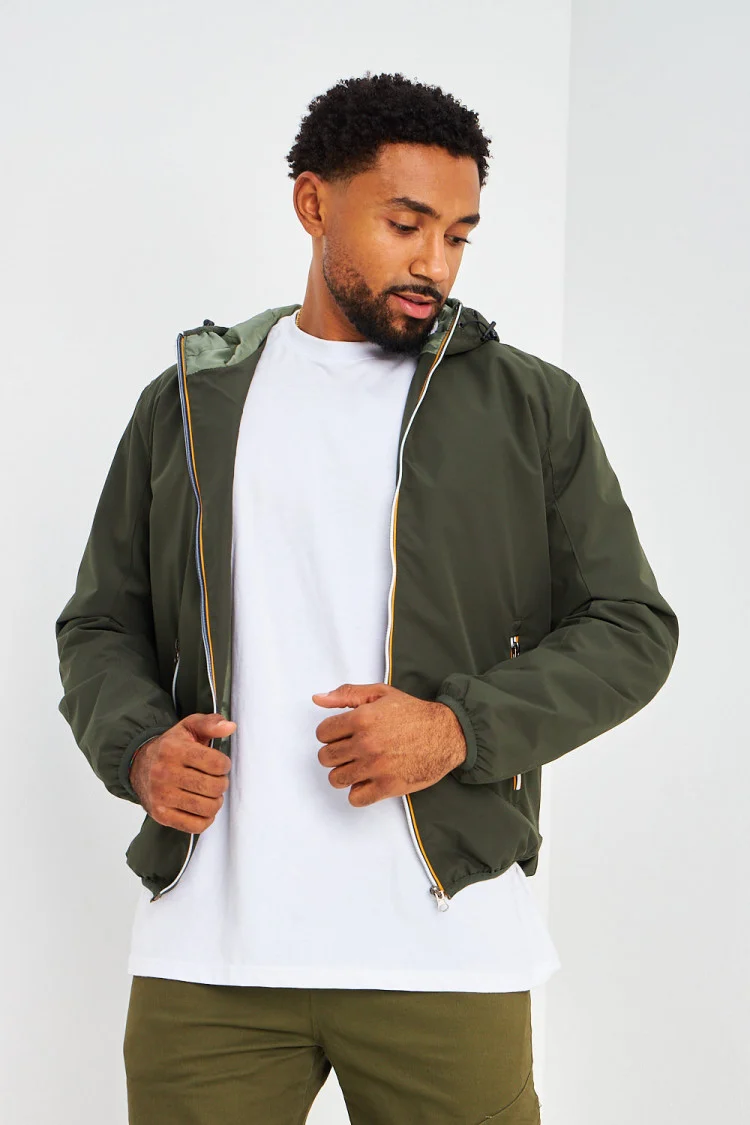 Blouson à capuche kaki