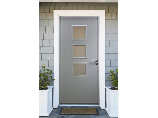 Porte D'Entrée Acier Vitrée Uno Blanc, H215Xl90 P, Gauche - Cotes Tableau