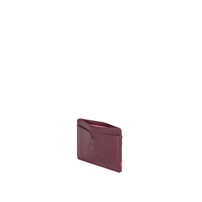 Porte-cartes Charlie windsor wine textured leather