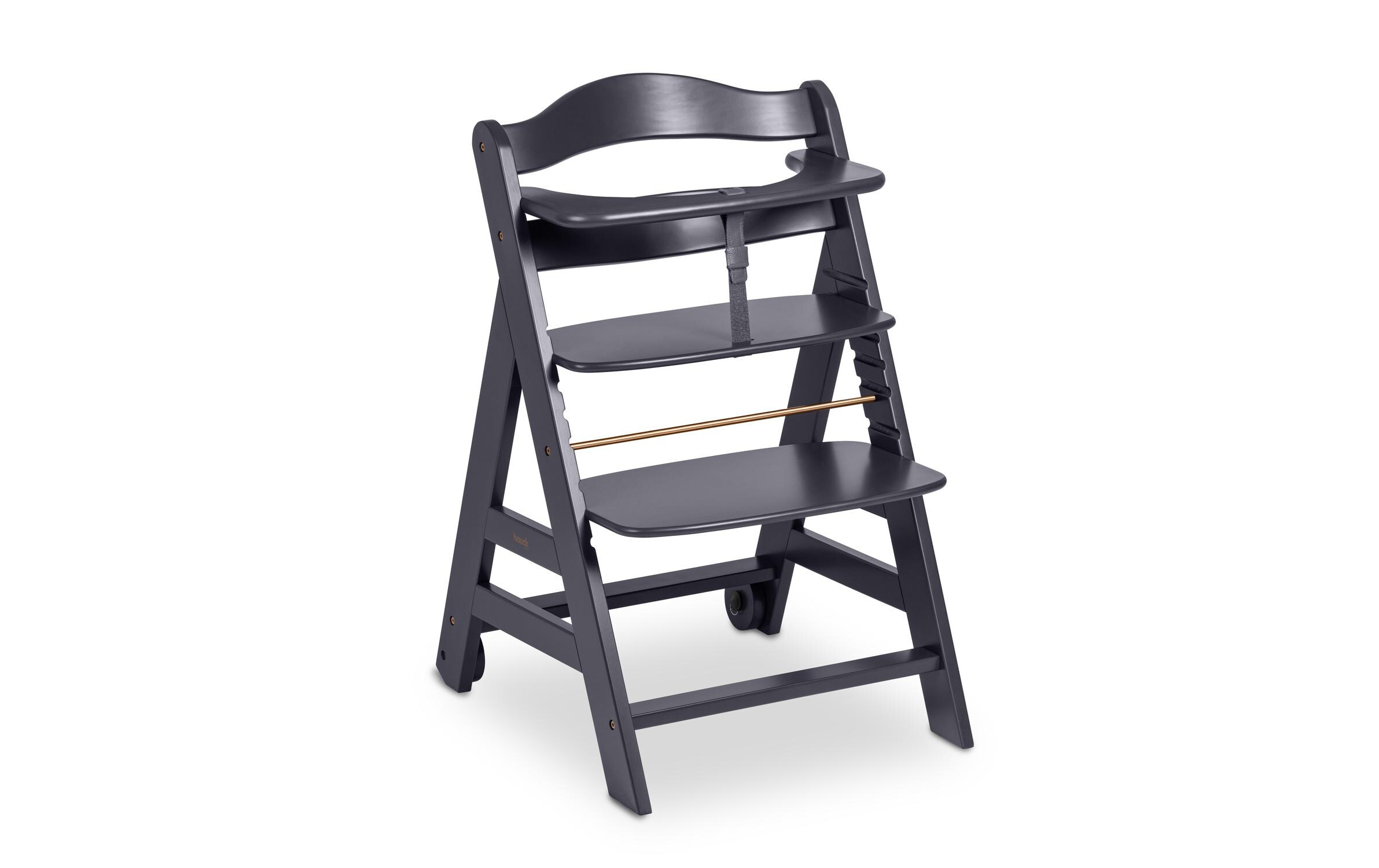 Treppenhochstuhl Beta+ Dark Grey<br>Kippsicheres und mitwachsendes Holzhochstuhlset