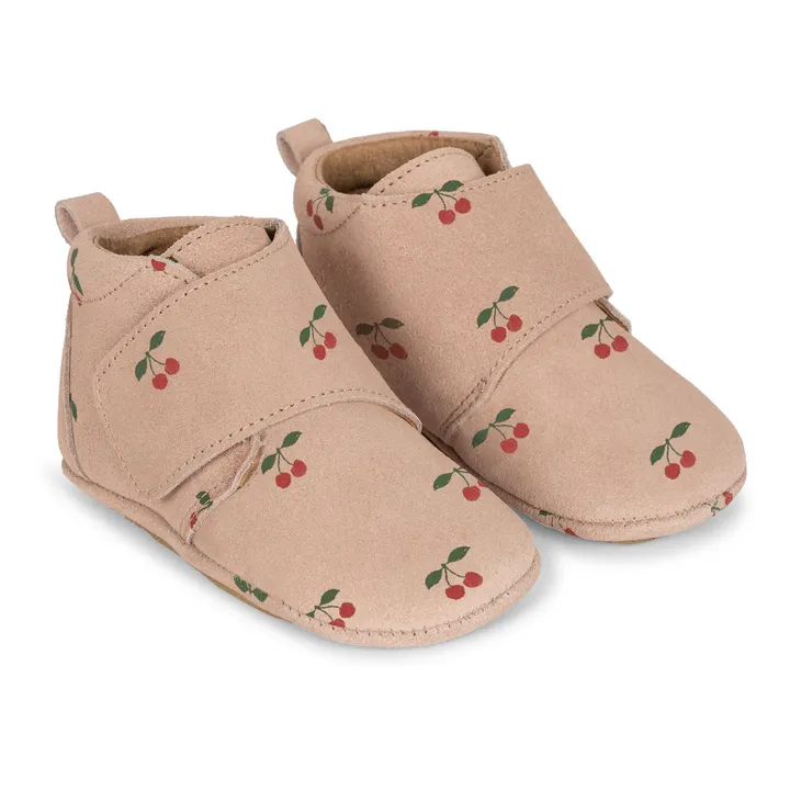 Konges Sløjd Chaussons Suède Cerises Mamour | Rose pâle