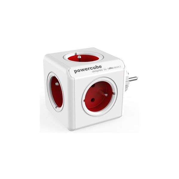 Allocacoc Tomada Powercube 5x 16A (original) Vermelho - Pc-org-red